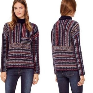 Tory Burch Multicolor Patterned Turtleneck Sweater